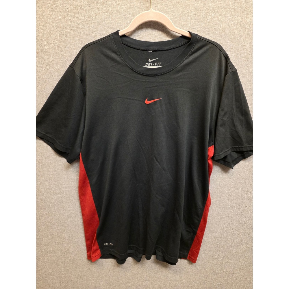 Nike Dri-FIT Mens XL‎ Black Red Athletic Performance T-Shirt